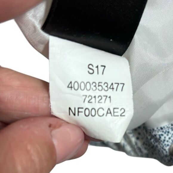 The North Face Jacket Women's S/P Blue White Print Windbreaker Hooded Shell - Picture 10 of 15
